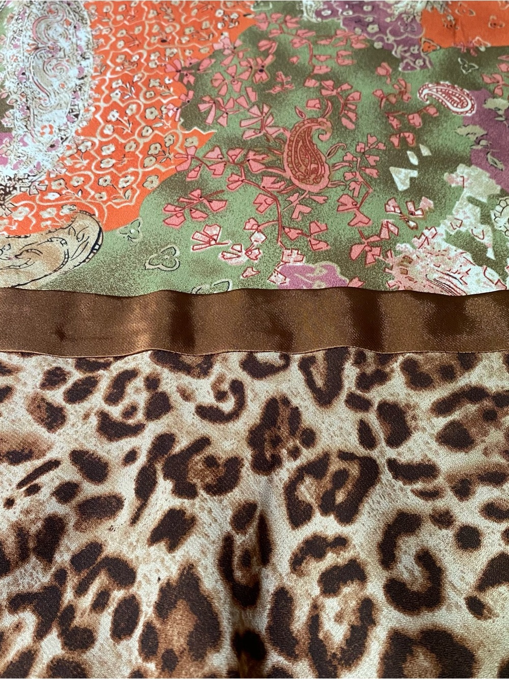 Vintage S.L.B. medium Fairycore leopard paisley hi-low skirt - Picture 6 of 11